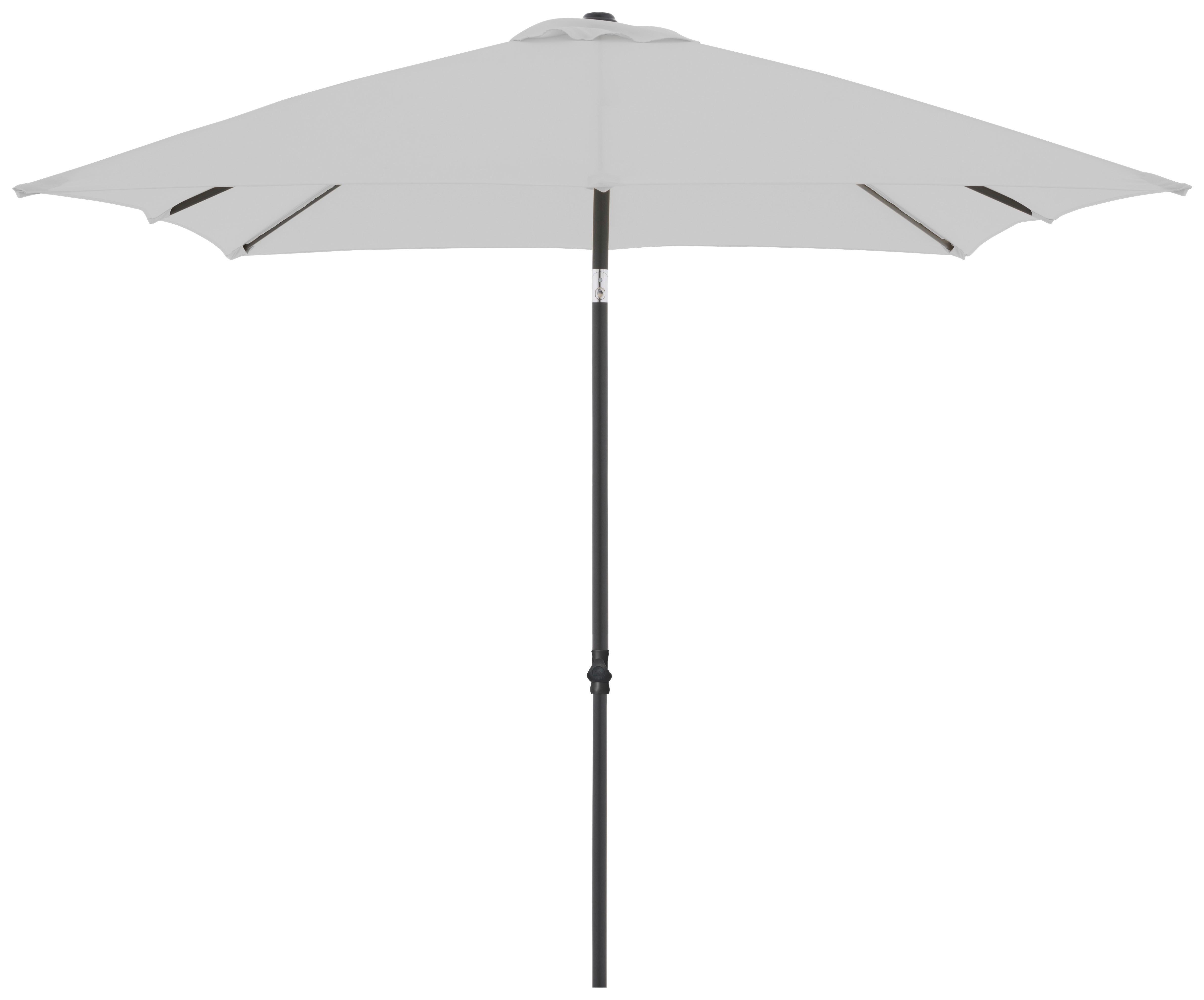 Sonnenschirm Push Up Basic LxBxH: 208x208x248 cm Hellgrau - Anthrazit/Hellgrau, Basics, Textil/Metall (208/208/248cm) - Doppler