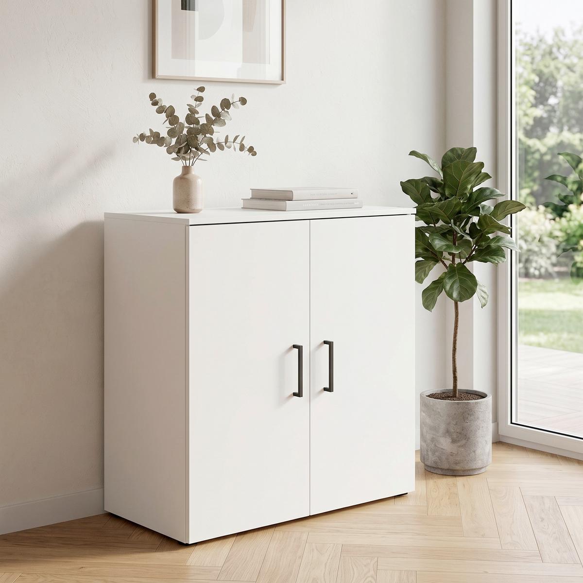 Komoda MULTISTAURAUM š: 80 cm - bílá/černá, Moderní, kompozitní dřevo/plast (80/83/40cm)