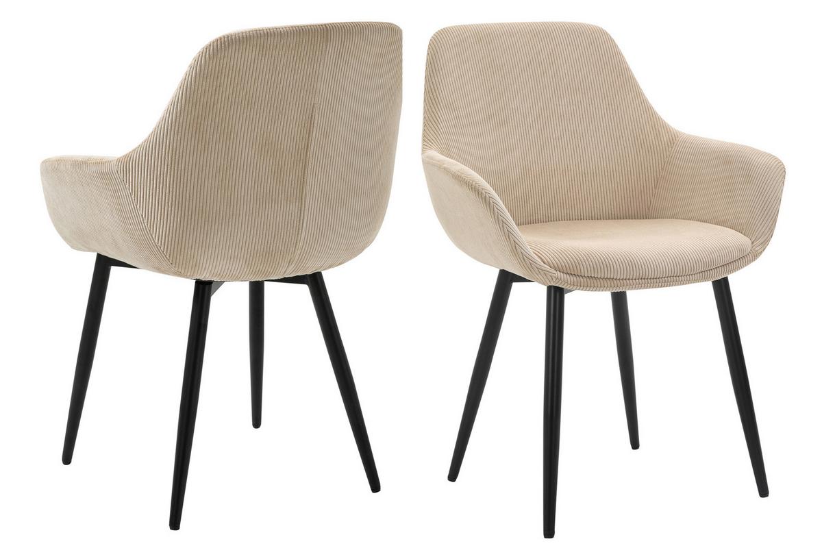 Tischgruppe Naturfarben/beige L: 160 Cm - Beige/Naturfarben, MODERN, Holz/Textil (160/85/76,5cm) - Livetastic