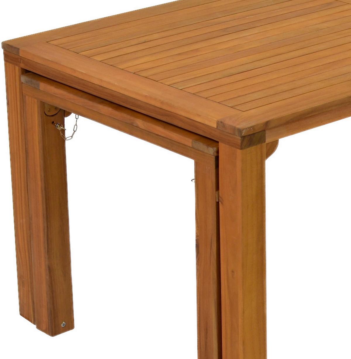 Gartentisch ausziehbar Flex Echtholz Akazie L: 185 cm - Braun, KONVENTIONELL, Holz (185/90/76cm) - Gardenson