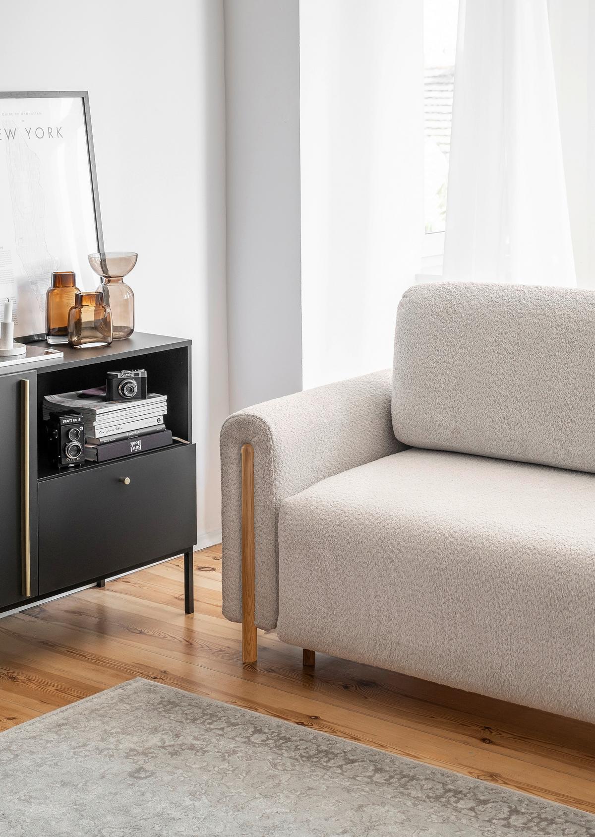 Schlafsofa Arcadova Beige B: 244cm - Eichefarben/Beige, Design, Textil (244/97/97cm) - MID.YOU