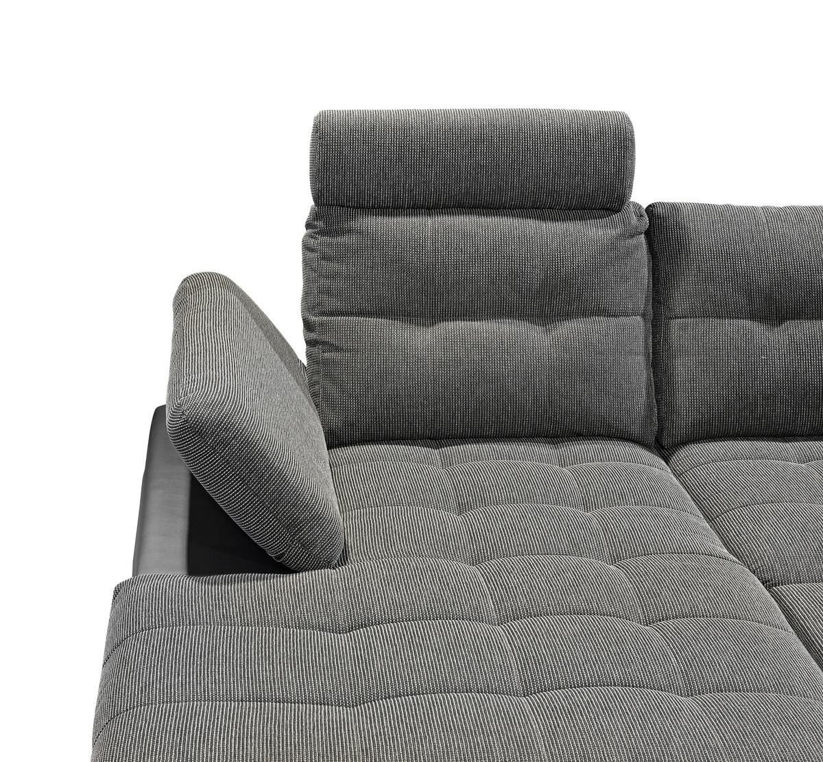 Sedacia súprava v tvare U JAKARTA, sivá / čierna - čierna/sivá, Design, textil/plast (170/324/218cm) - MID.YOU