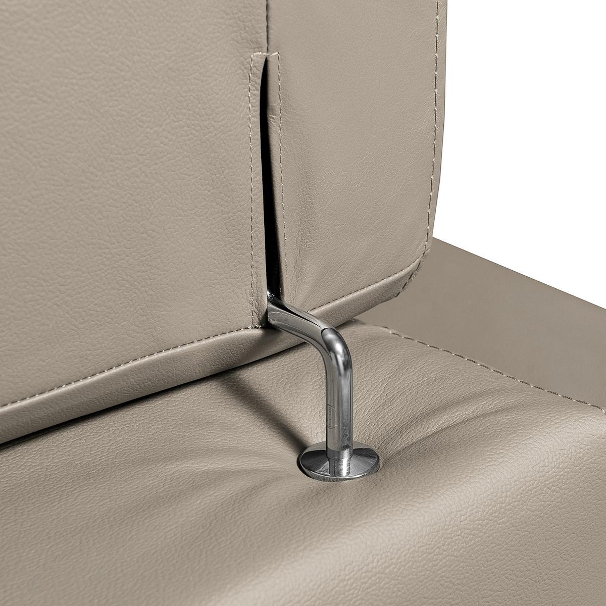 Ecksofa City Hellgrau S: 211x265 cm - Wengefarben/Hellgrau, Design, Leder (211/265cm) - Livetastic