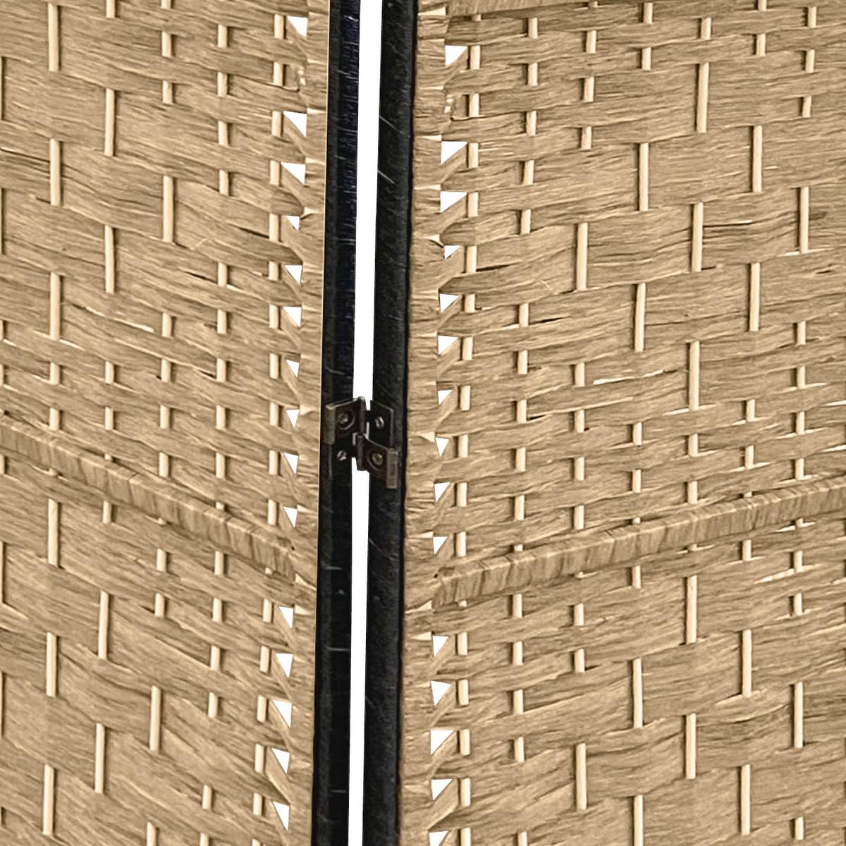 Paravent Bettina B: 126 cm 3 Paneele Bambus Natur/Schwarz - Schwarz/Naturfarben, MODERN, Holz/Papier (126/170/2cm)