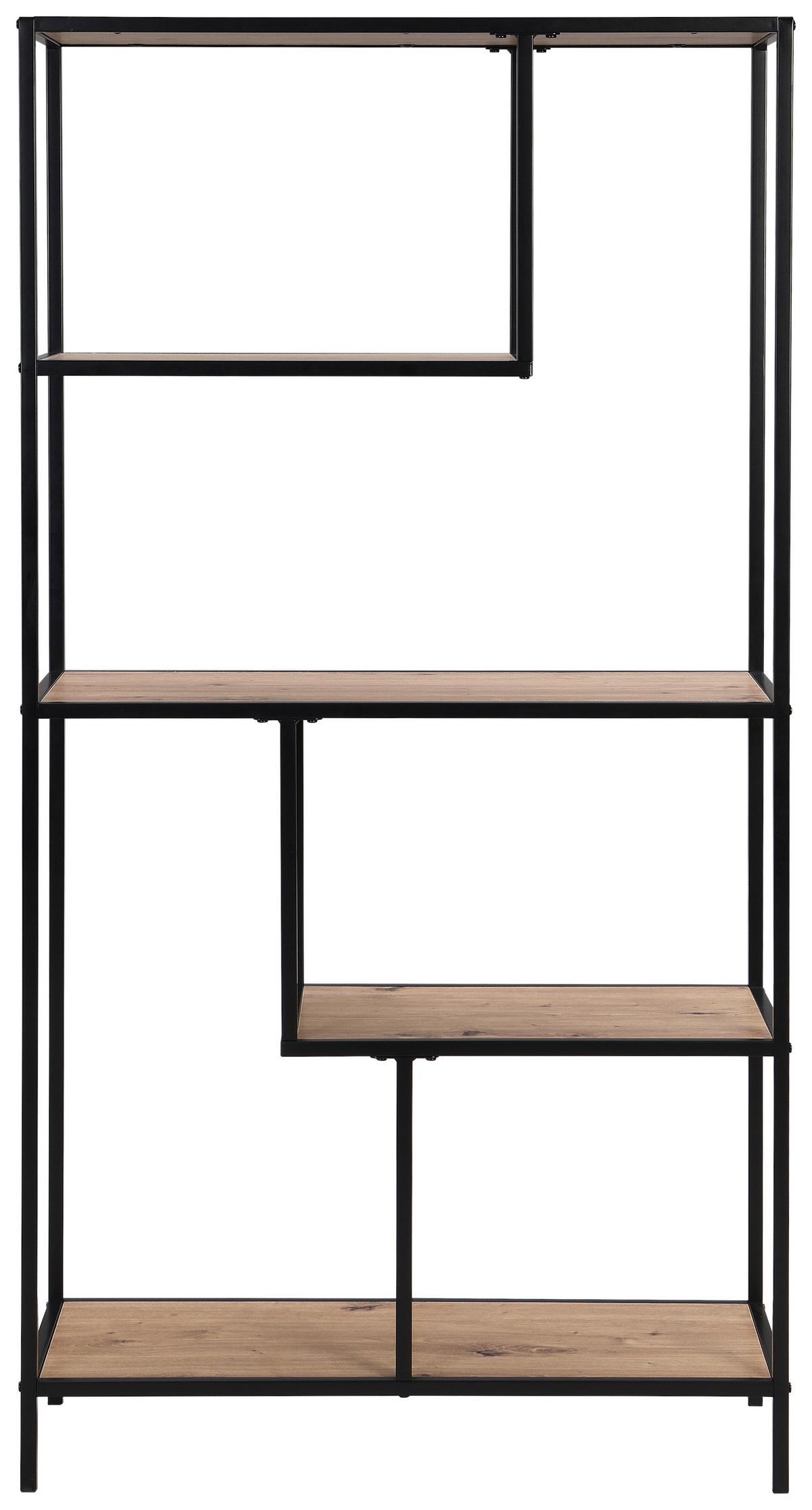 Raumteiler Lilli - Eichefarben/Schwarz, MODERN, Holzwerkstoff/Metall (77/150/33cm)