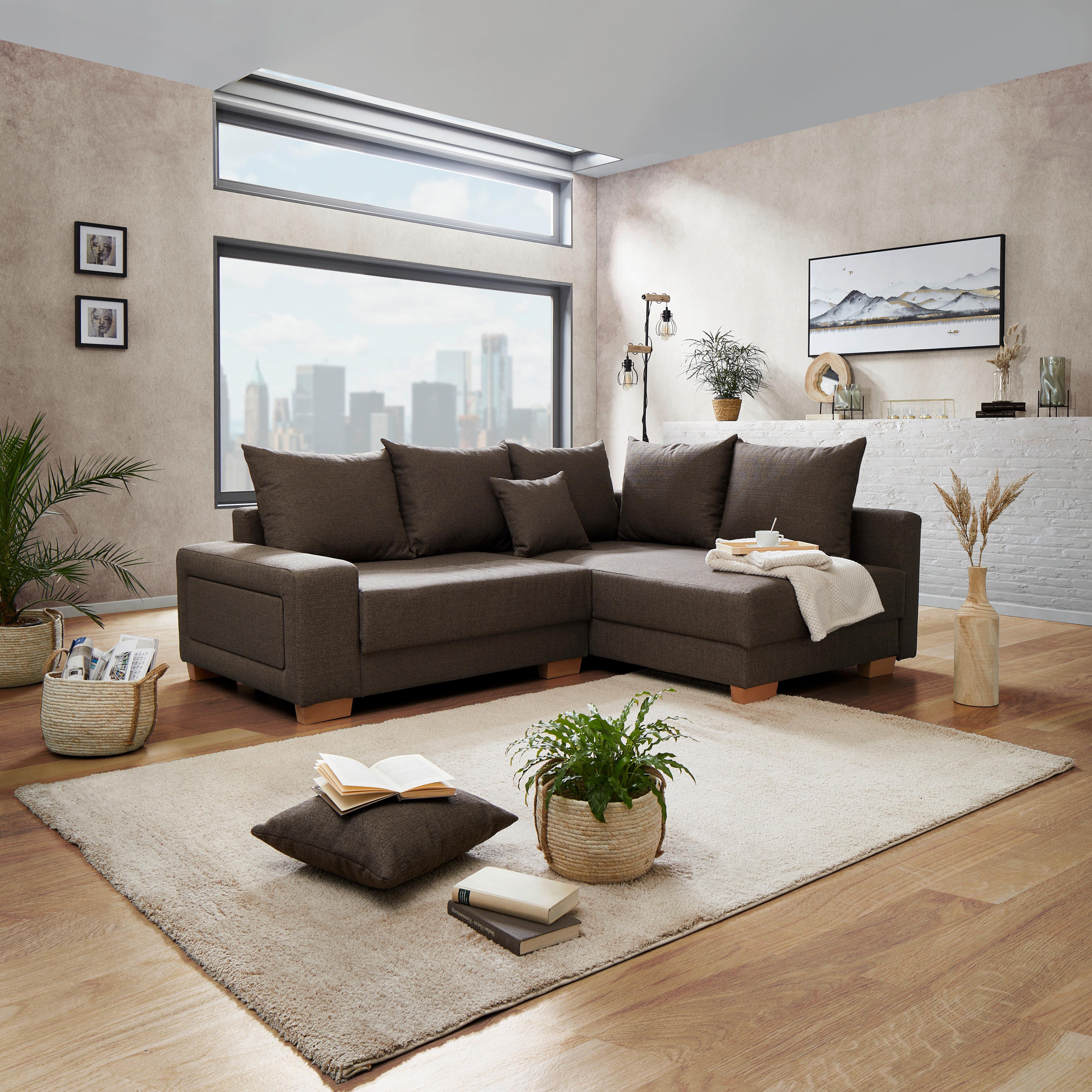 Sedací Souprava New York - curry žlutá/světle šedá, Basics, textil (225/72/167cm) - P & B