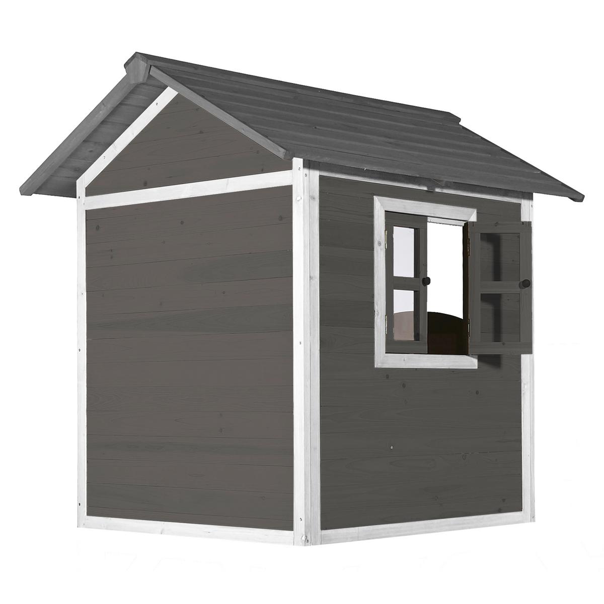 Spielhaus Lodge Grau - Weiß/Grau, LIFESTYLE, Holz (135/111/133cm)