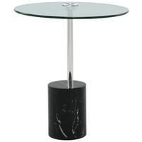 Beistelltisch Rosario 525 Schwarz/silberfarben B: 44 Cm - Silberfarben/Schwarz, Design, Glas/Stein (44/44/50cm) - Kayoom