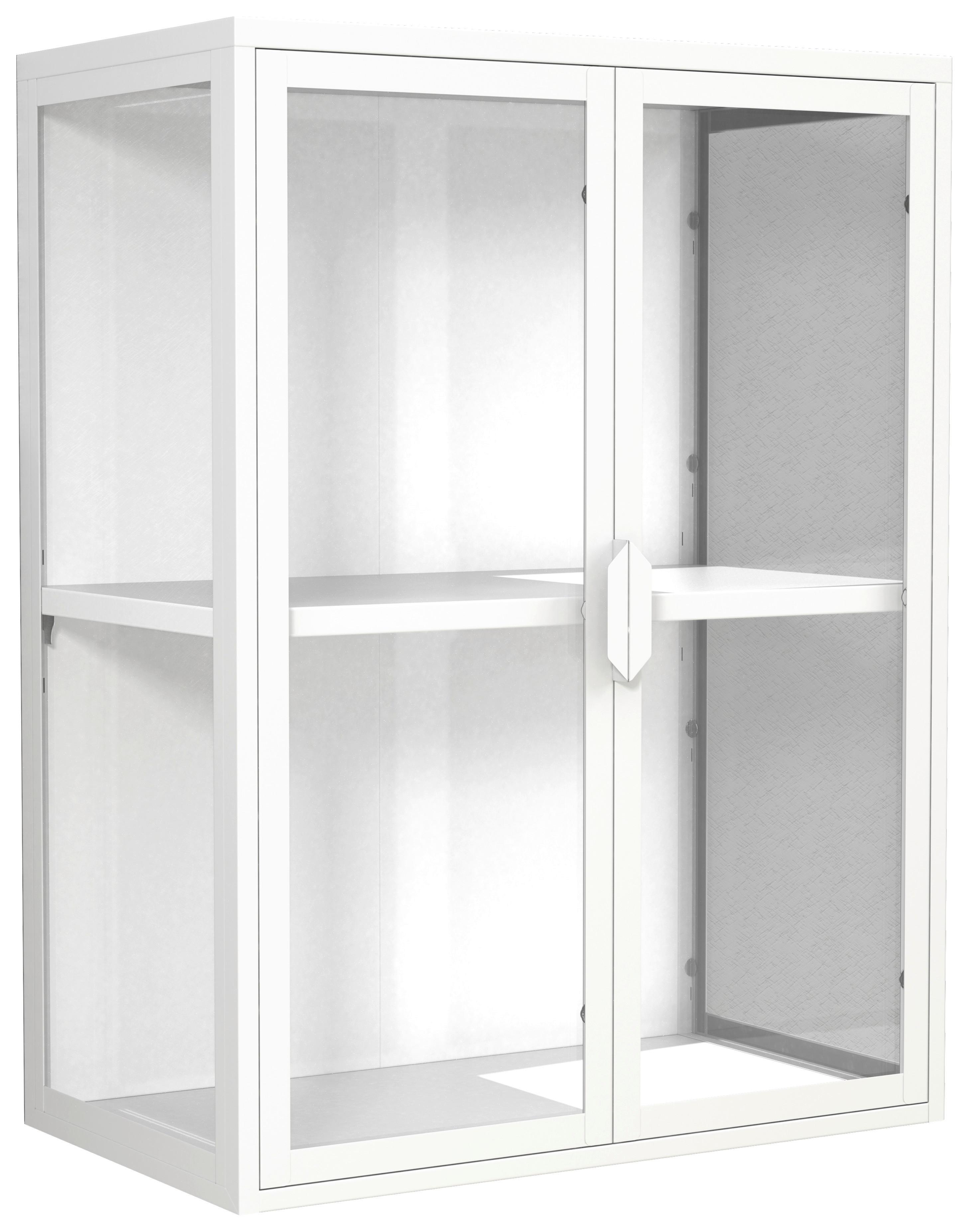 HÄNGEVITRINE Flokas Weiß B: 60 cm - Transparent/Weiß, Design, Glas/Metall (60/80/35cm) - MID.YOU