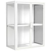 HÄNGEVITRINE Flokas Weiß B: 60 cm - Transparent/Weiß, Design, Glas/Metall (60/80/35cm) - MID.YOU