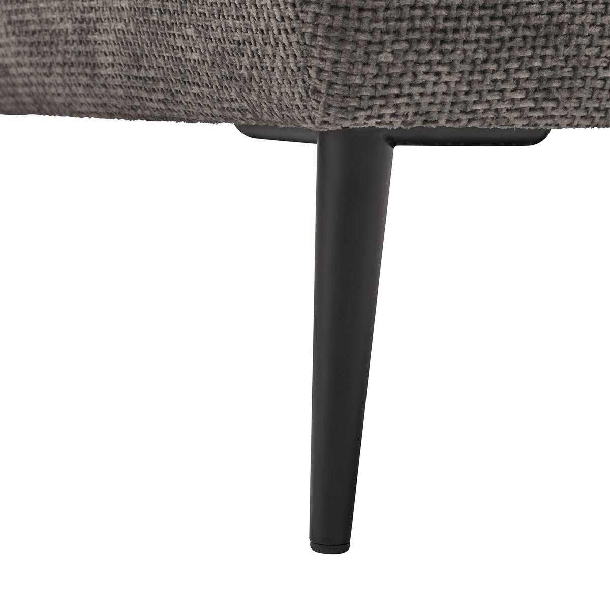 Rohová sedačka CUSTOM, pravá, tmavě šedá - černá/tmavě šedá, Moderní, kov/textil (255/164cm) - Mömax