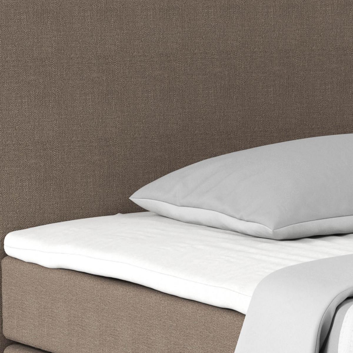 Postel Boxspring NERO PL: 140/200 cm, jílová - barvy chromu/jílová barva, Konvenční, kov/textil (140/200cm)
