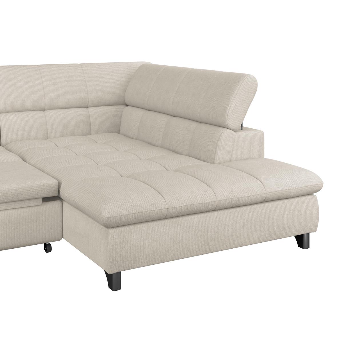 Ecksofa Mit Schlaffunktion Gemini Beige 312x234 Cm - Chromfarben/Beige, KONVENTIONELL, Textil (312/234cm)