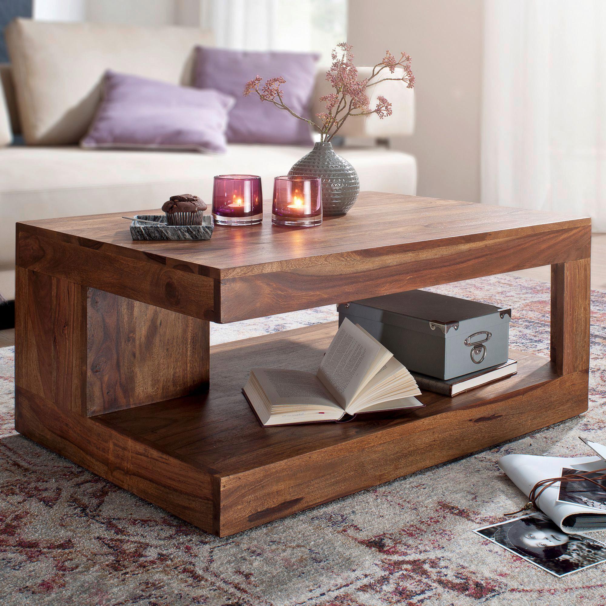 Couchtisch Mumbai Sheeshamholz Massiv B: 60 cm - Sheeshamfarben, MODERN, Holz (60/90/40cm) - MID.YOU