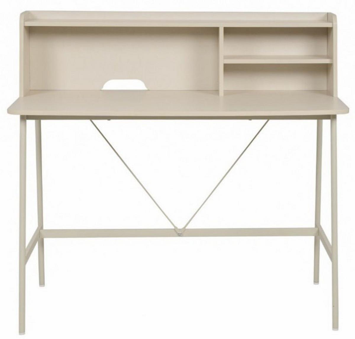 Schreibtisch Kandy Beige L: 115cm - Beige, MODERN, Holzwerkstoff/Metall (115/55/106cm) - MID.YOU