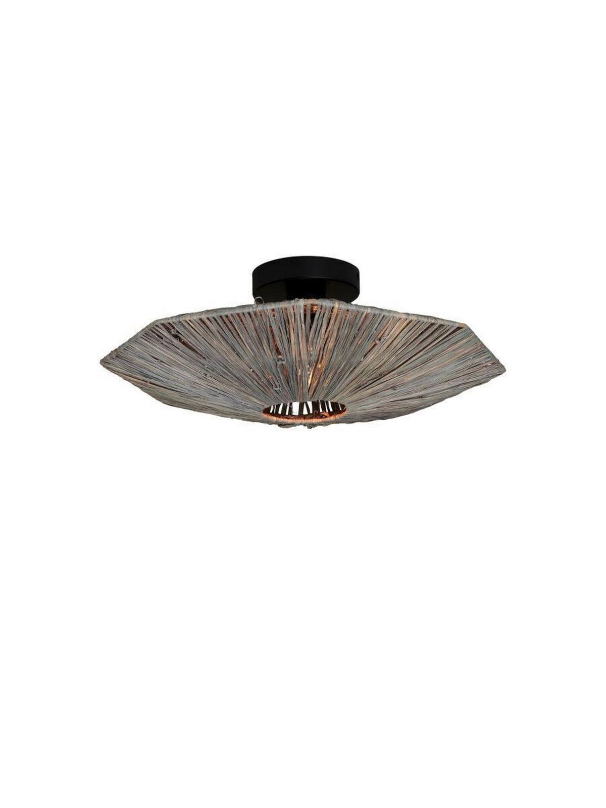 Deckenleuchte Panc011dg - Dunkelgrau, MODERN, Naturmaterialien (65cm) - Good & Mojo