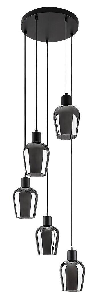 ZÁVESNÉ SVIETIDLO FLORIAN - čierna, Design, kov/sklo (150/13.5cm)