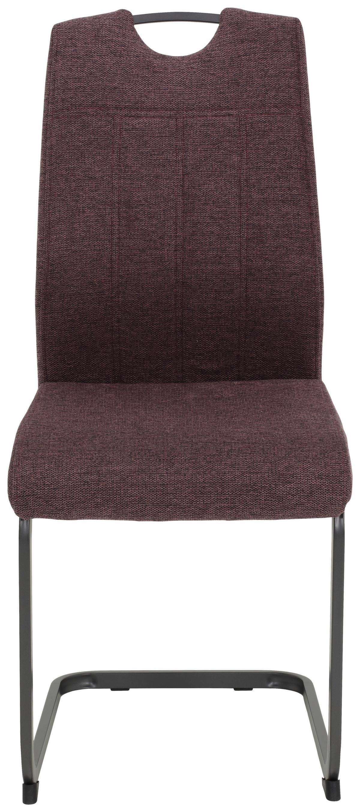 Schwingstuhl-Set Britta S Dunkelrot - Grau/Dunkelrot, MODERN, Textil/Metall (44/100/59cm) - MID.YOU
