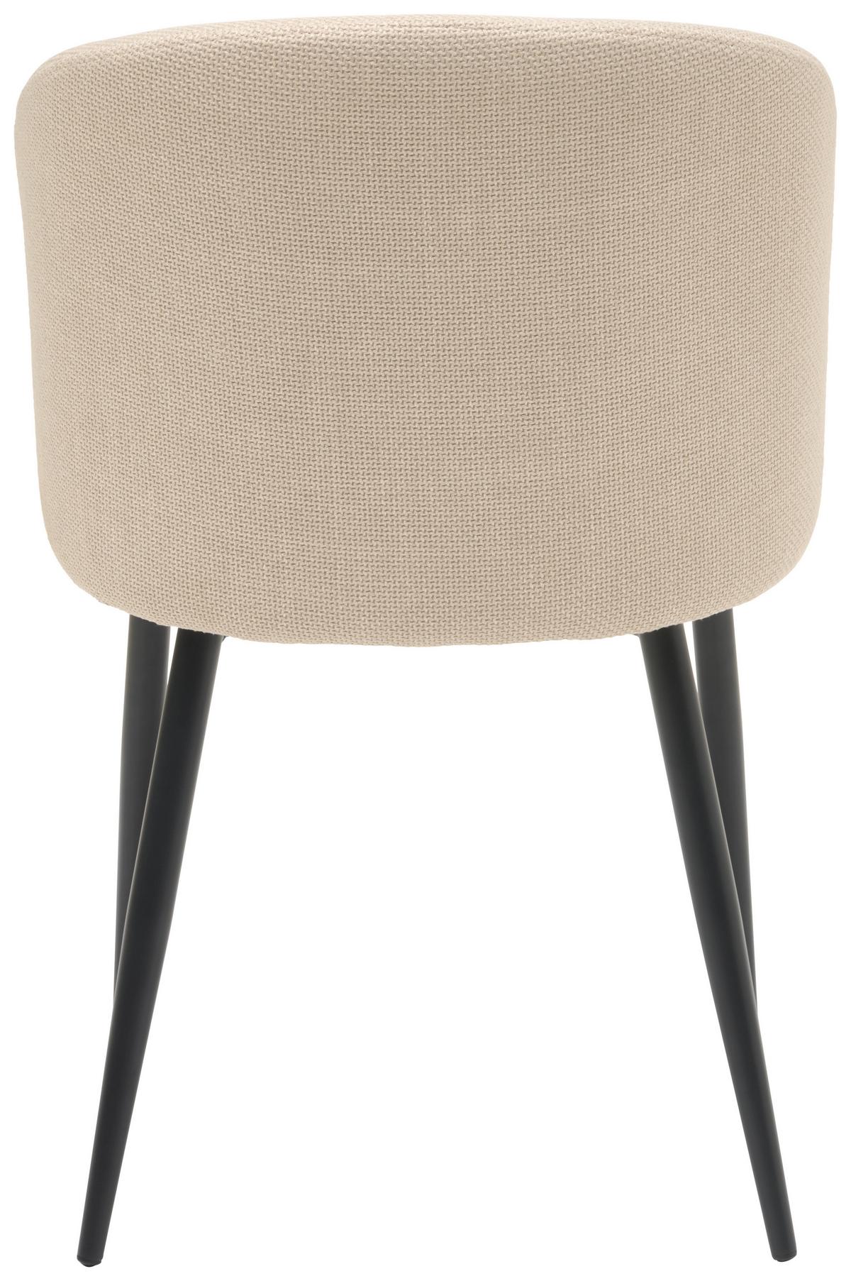 Vierfußstuhl Flo Webstoff Beige, B: 49 Cm - Beige/Schwarz, KONVENTIONELL, Textil/Metall (49/78/58cm) - MID.YOU