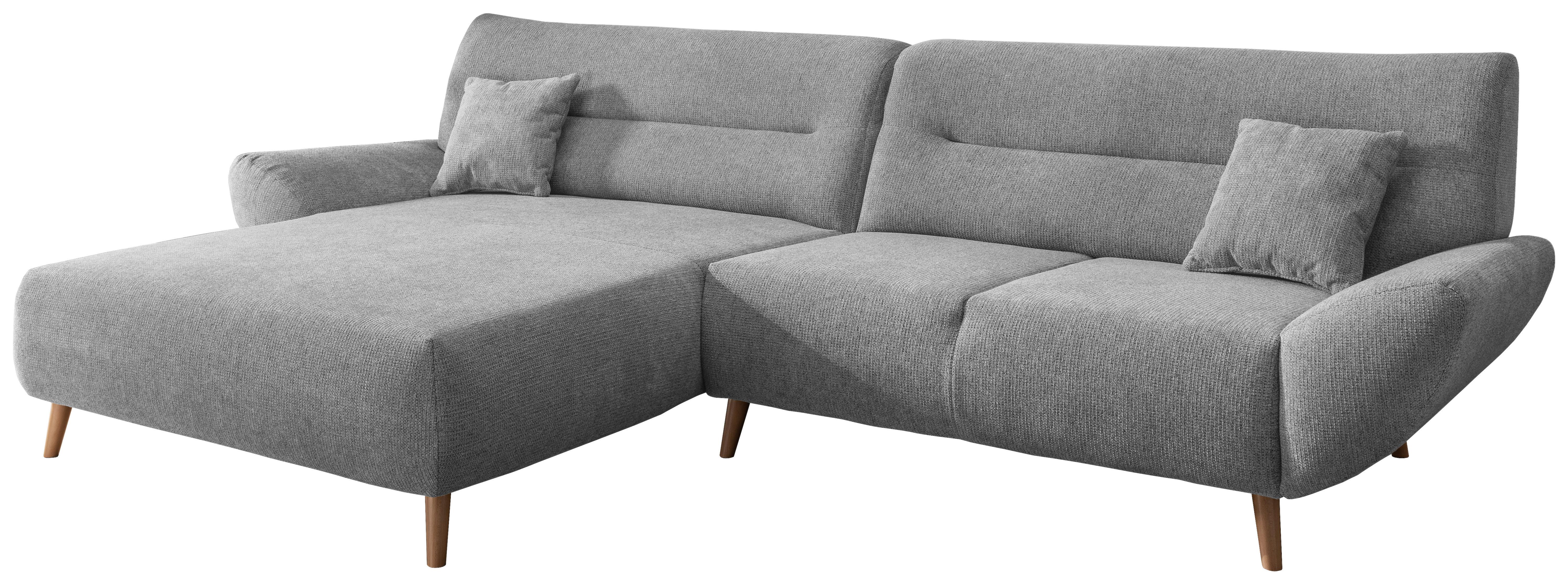 Ecksofa Drago Silberfarben S: 166/290 Cm - Wildeiche/Silberfarben, MODERN, Holz/Textil (166/290cm) - MID.YOU