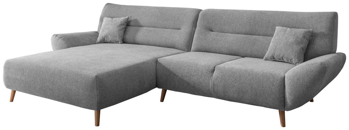 Ecksofa Drago Silberfarben S: 166/290 Cm - Wildeiche/Silberfarben, MODERN, Holz/Textil (166/290cm) - MID.YOU
