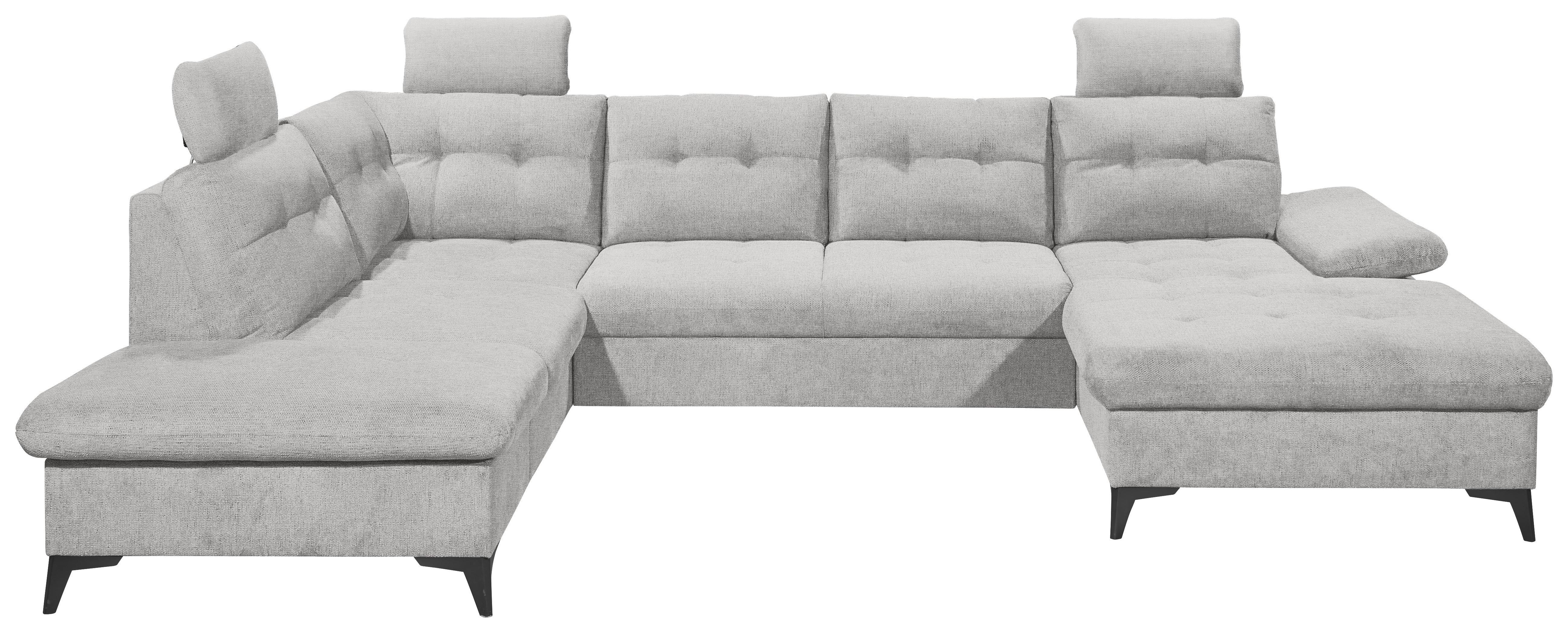 Wohnlandschaft Durban U Dunkelgrau U: 218/324/170 cm - Schwarz/Grau, KONVENTIONELL, Textil (218/324/170cm) - MID.YOU