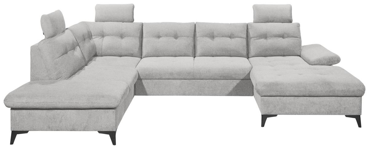 Wohnlandschaft Durban U Dunkelgrau U: 218/324/170 cm - Schwarz/Grau, KONVENTIONELL, Textil (218/324/170cm) - MID.YOU