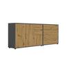 Sideboard Mailand Anthr./eiche Dekor B: 184,5cm - Anthrazit/Schwarz, MODERN, Holzwerkstoff (184,5/73/33cm) - MID.YOU