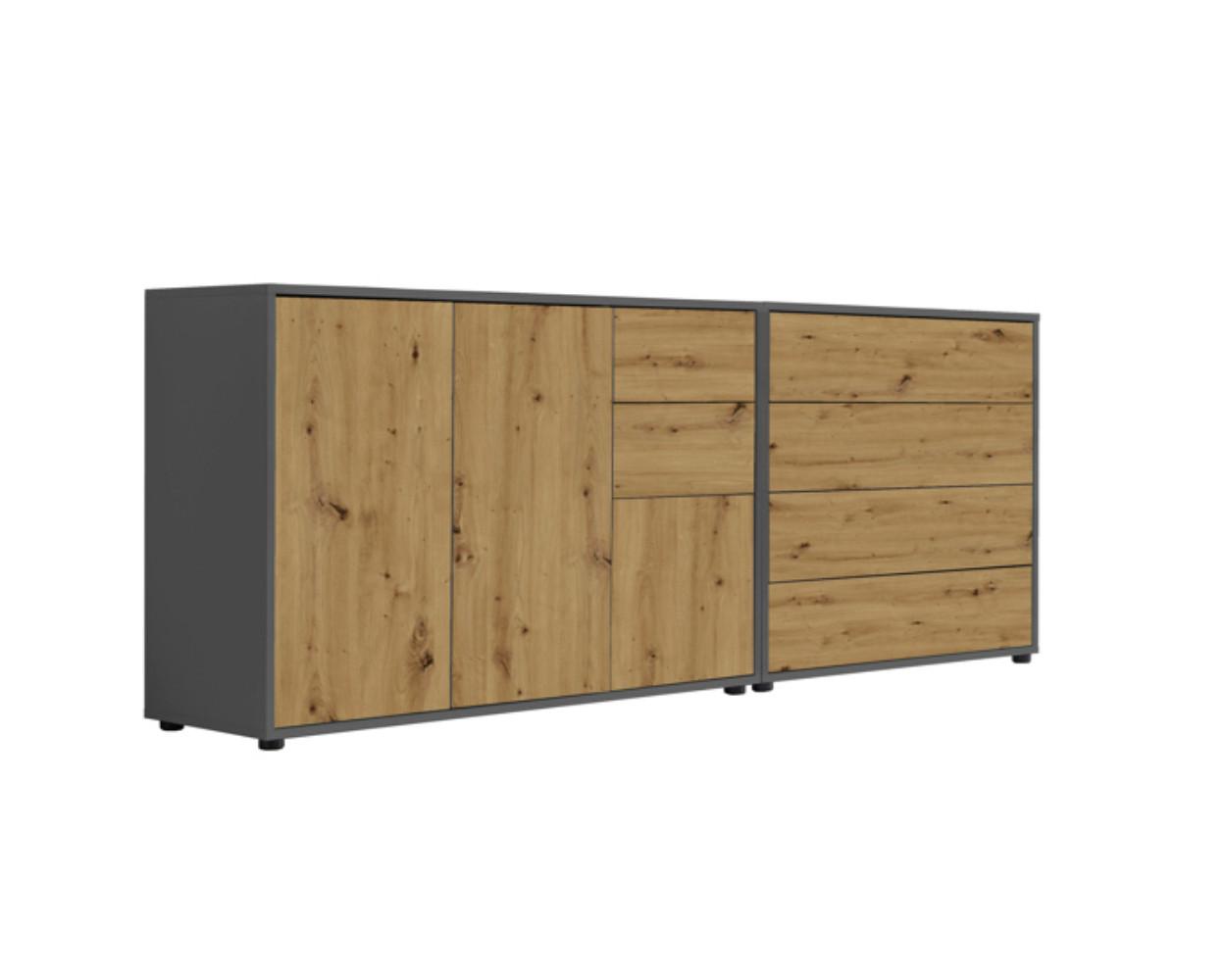 Sideboard Mailand Anthr./Eiche Dekor B: 184,5cm