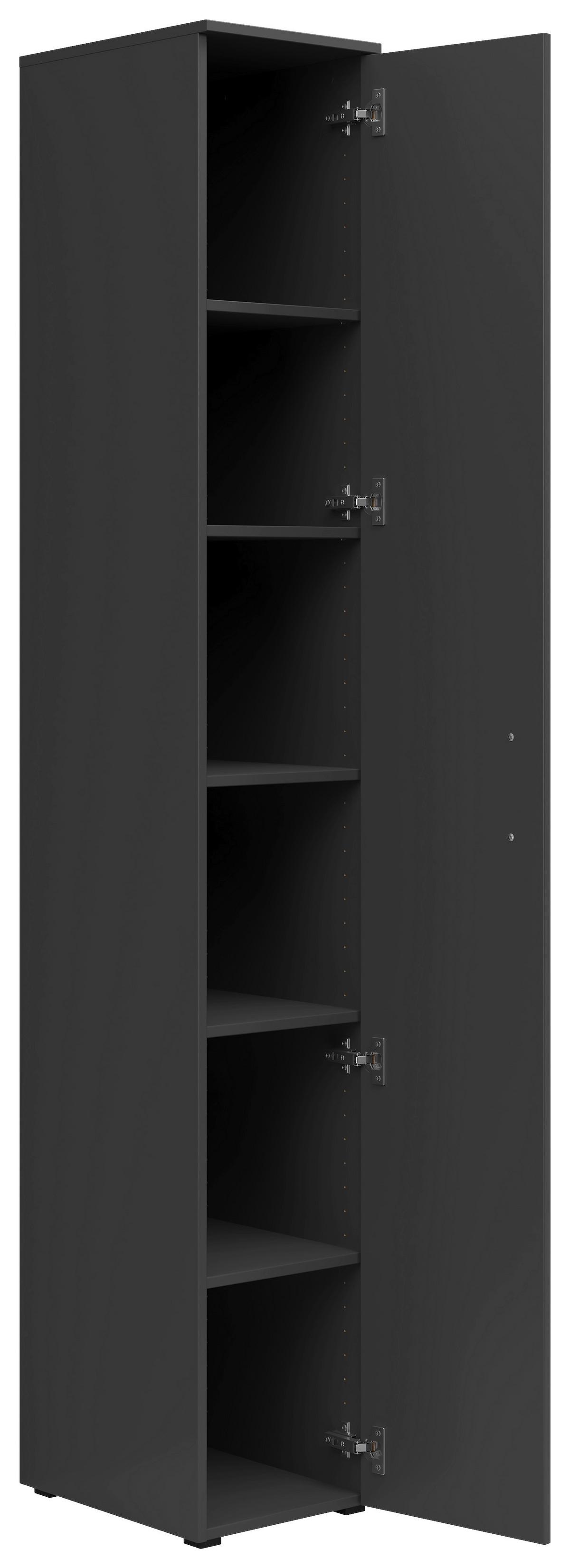 Skriňa Cabinet š: 30 cm - čierna/grafitová, Modern, kompozitné drevo/plast (30/195/40cm)