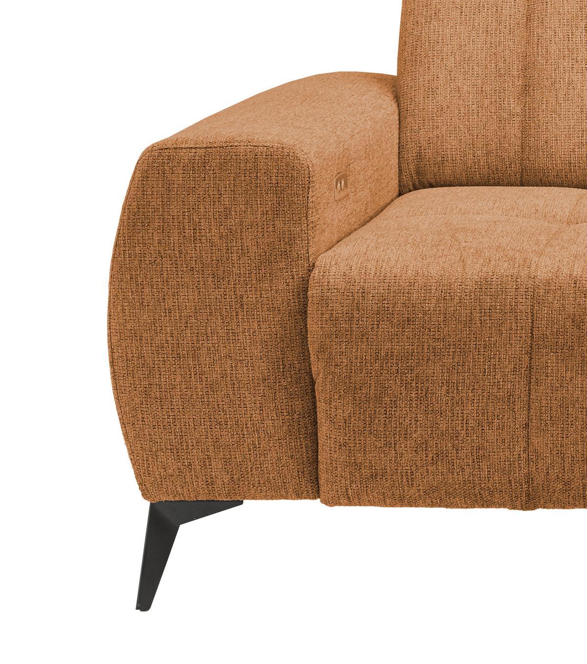 Ecksofa Mit Usb Anschluss Sano, Currygelb, S: 261x200 Cm - Currygelb/Schwarz, MODERN, Textil (261/200cm) - Livetastic
