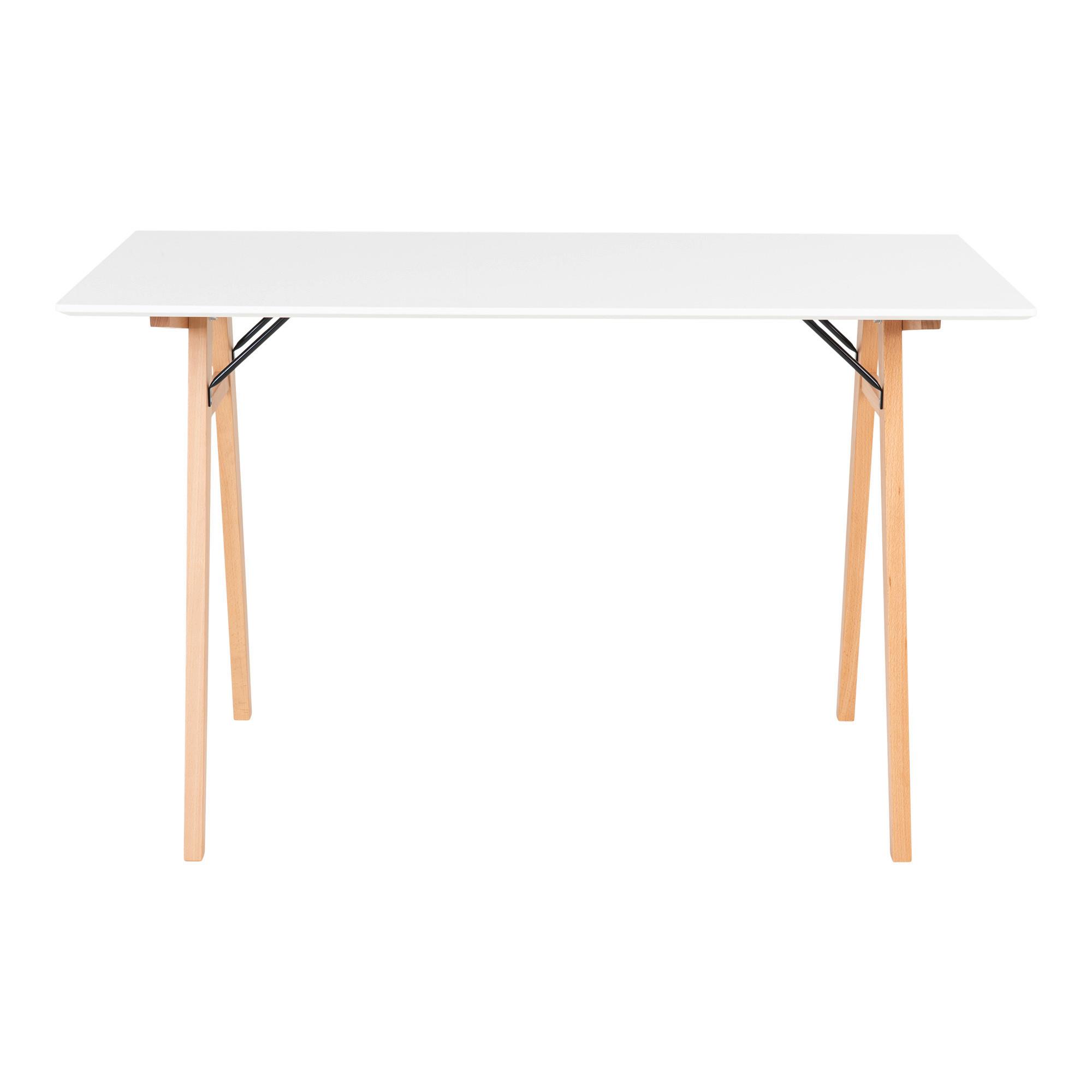 Schreibtisch Vojens B: 120 cm Weiß Eiche Bianco Dekor