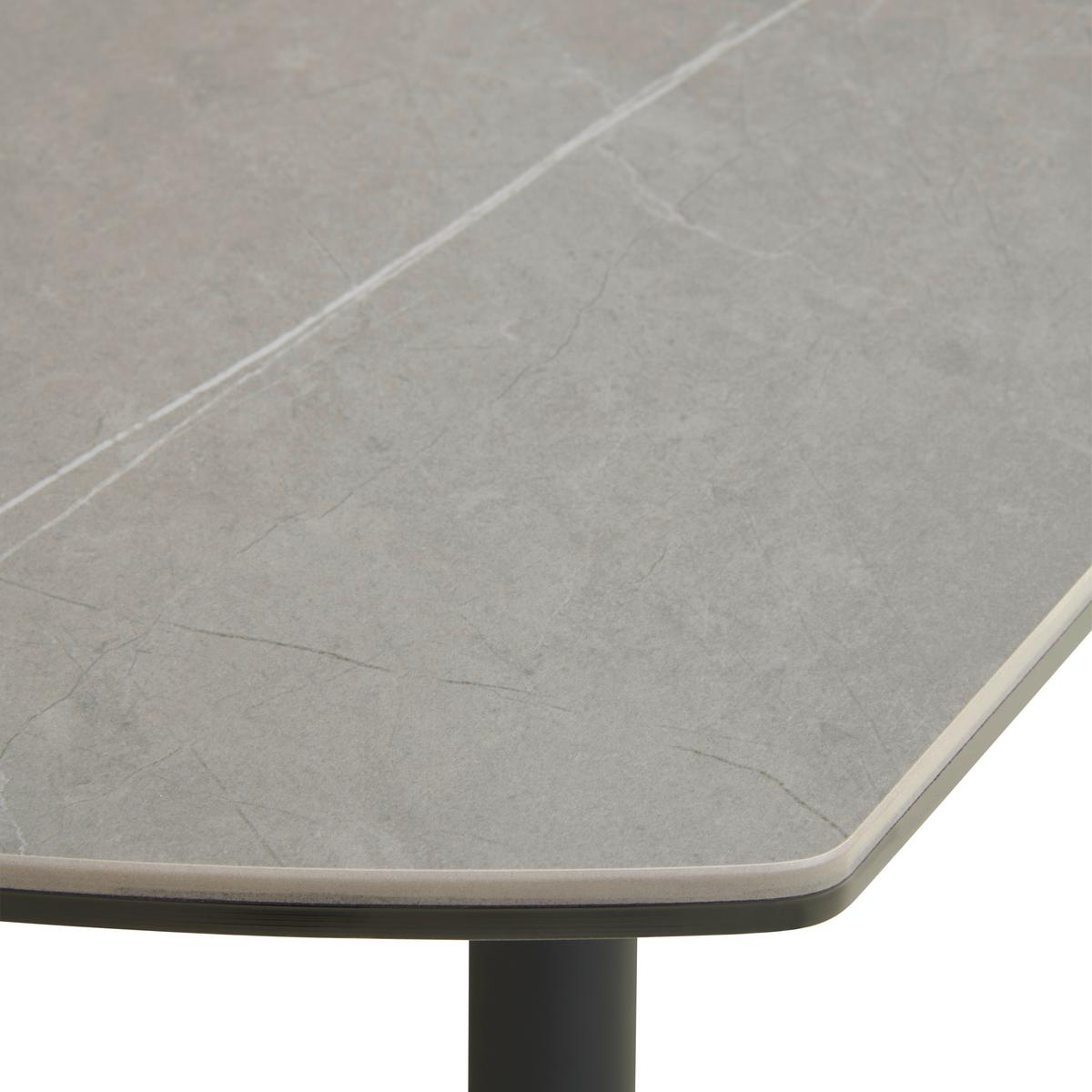 Esstisch Dalia - Schwarz/Grau, LIFESTYLE, Glas/Keramik (80-130/75-77/130cm) - MID.YOU