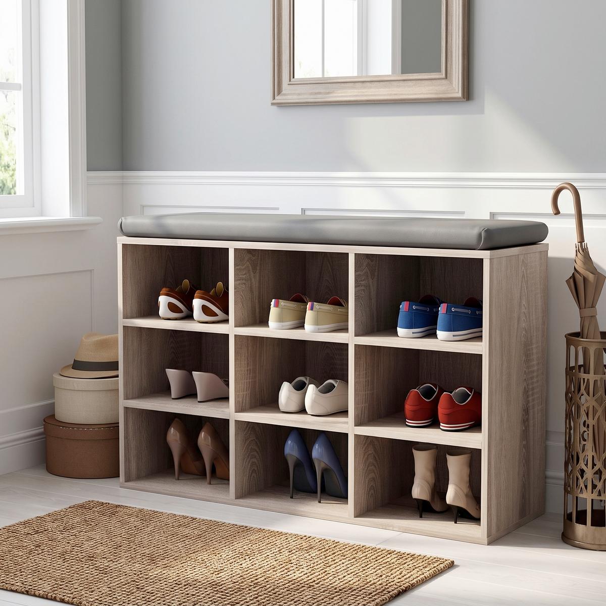SCHUHREGAL Hinsol Sonoma Eiche, 80 cm - Sonoma Eiche, Design, Holzwerkstoff (80/50/30cm) - MID.YOU