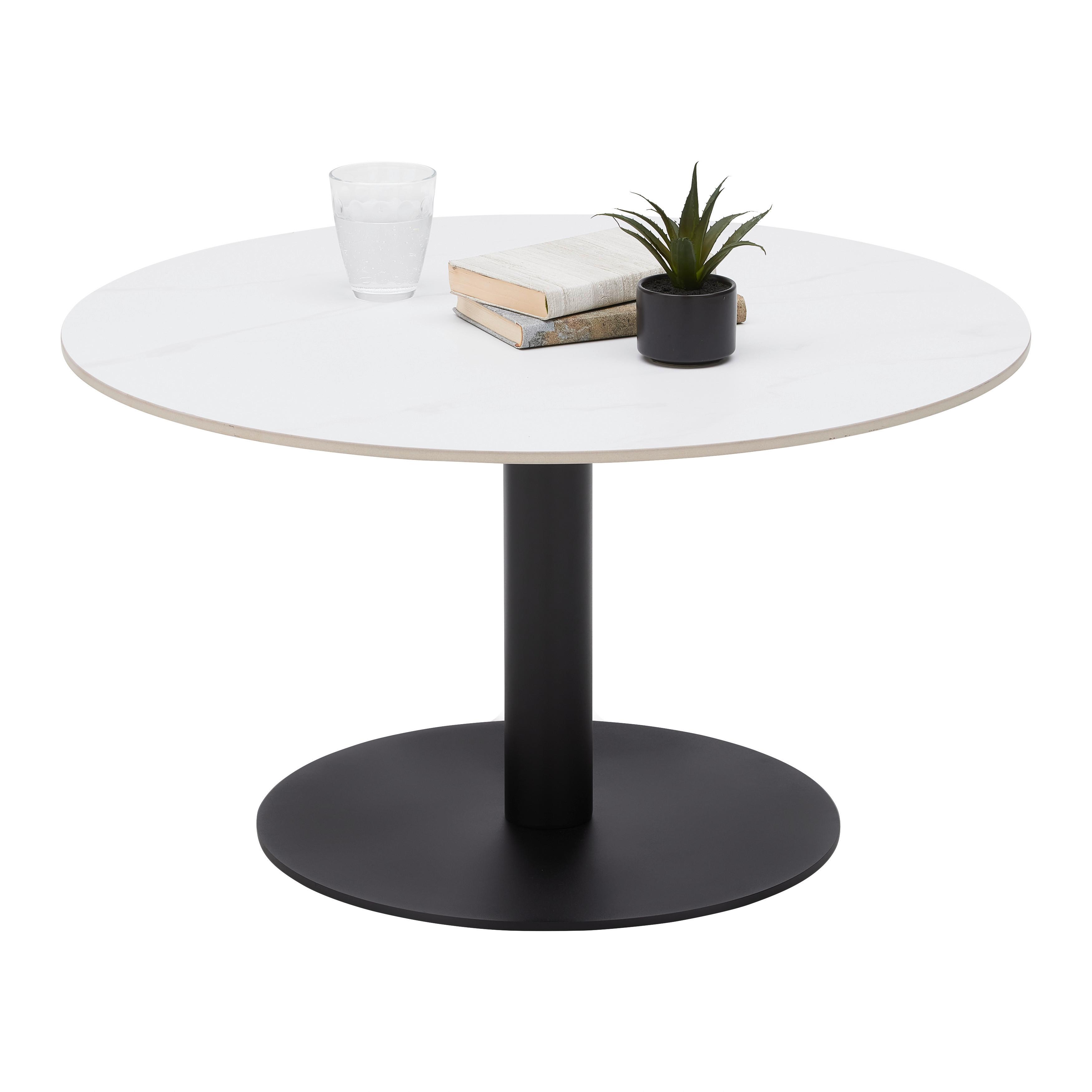Konferenčný stolík BURSA 80 - čierna/biela, Modern, kov/keramika (80/80/45cm) - Mömax