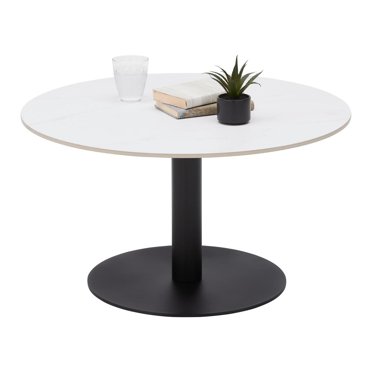 Konferenčný stolek BURSA - bílá/černá, Moderní, kov/keramika (80/80/45cm) - Mömax