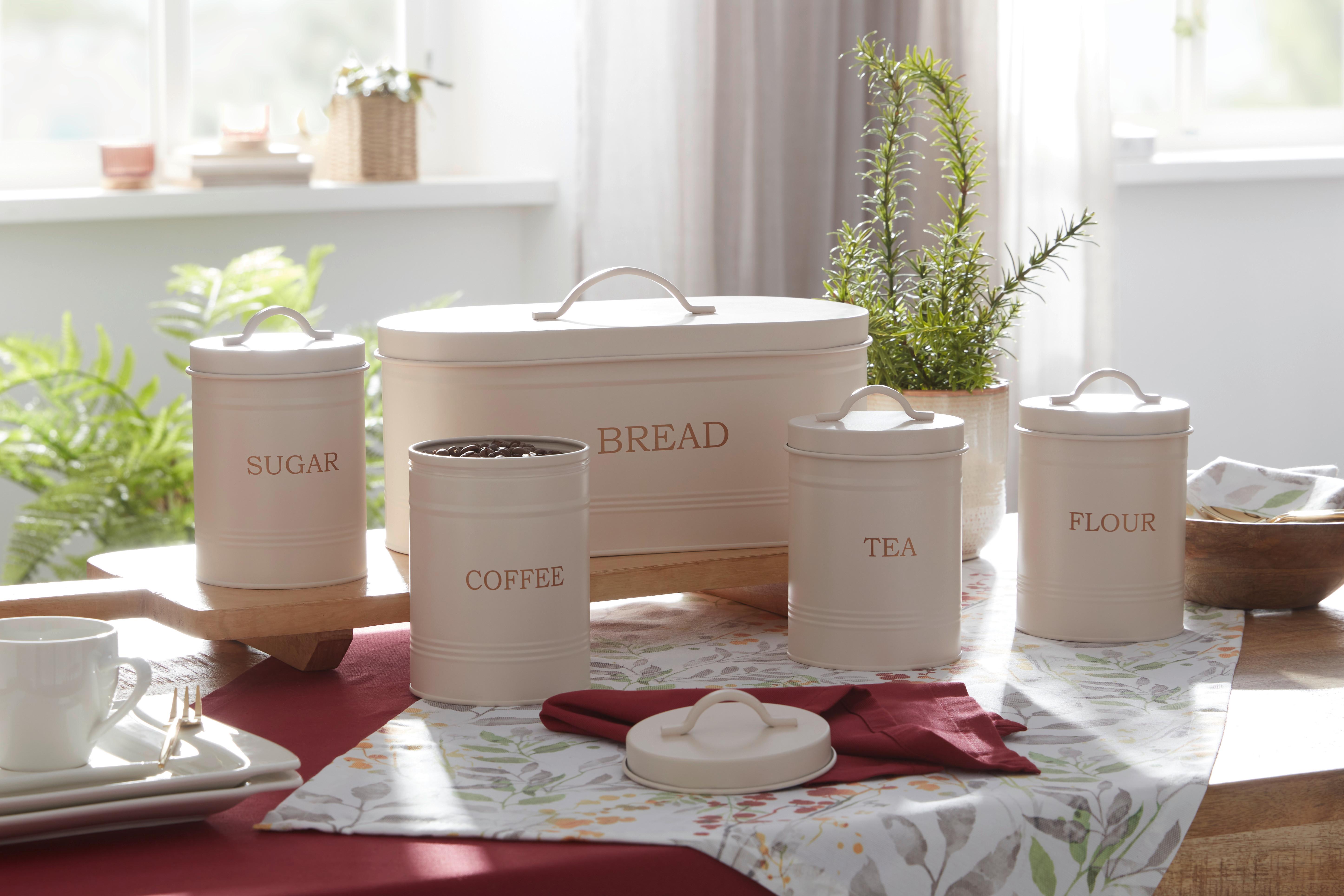 Dóza na potraviny Berta - Sugar, 1,2l - krémová/béžová, Moderní, kov (11/15cm) - Modern Living