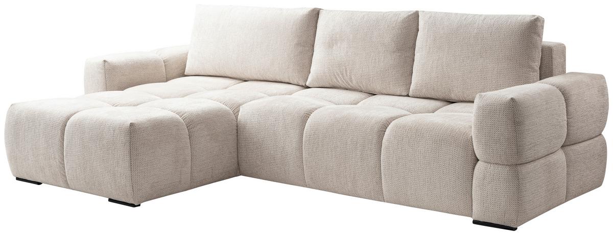 Ecksofa Taremi, Kaschmir S: 173x299 cm - Kaschmir/Schwarz, Design, Textil (173/299cm) - Stylife