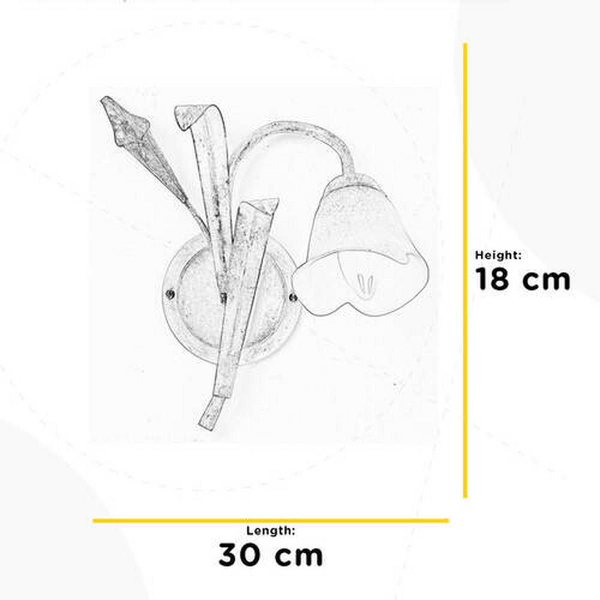 Wandleuchte 4722/ap1 - Hellbraun/Weiß, KONVENTIONELL, Glas/Metall (30/18/30cm)