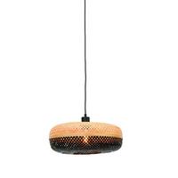 Hängeleuchte Palawan Naturfarben/Schwarz B: 40 cm - Schwarz/Naturfarben, Trend, Holz (40/40/17cm) - Good & Mojo