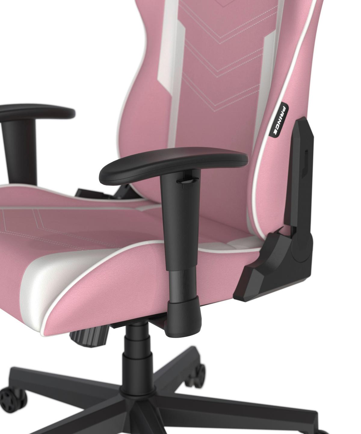 HERNÍ ŽIDLE PRINCE - bílá/pink, Moderní, textil/plast (67/126/67cm) - Dxracer