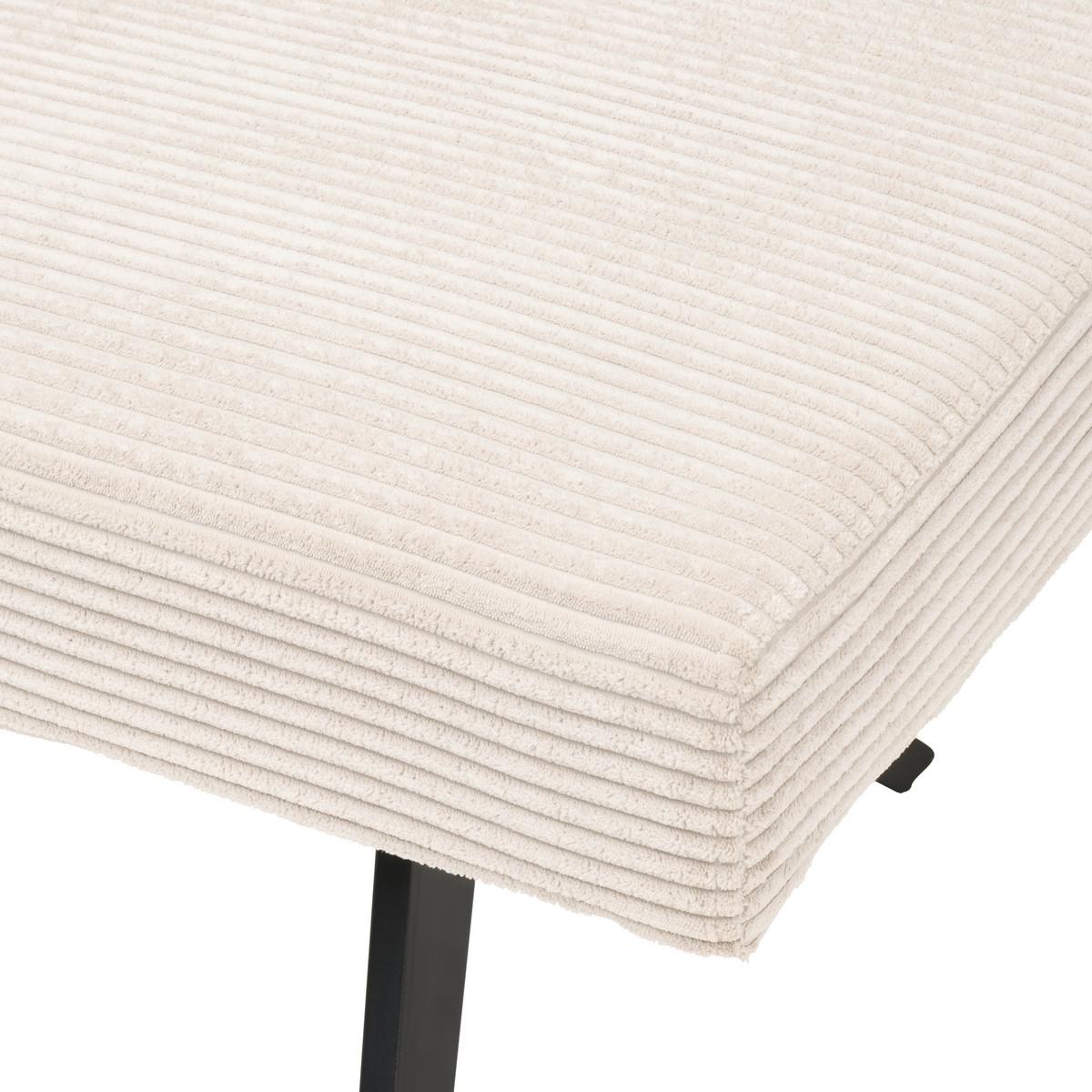 Eckbank Chios Cord Beige, S: 150x190 Cm - Beige/Schwarz, KONVENTIONELL, Textil/Metall (150/190cm) - MID.YOU