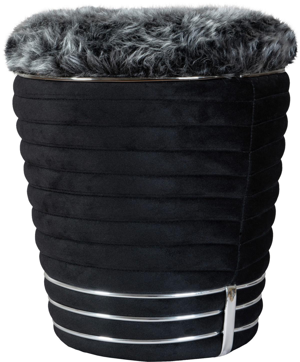 Hocker Doric 325 Graphitfarben/Schwarz D: 42 cm - Graphitfarben/Schwarz, Design, Textil (42/50cm) - Kayoom