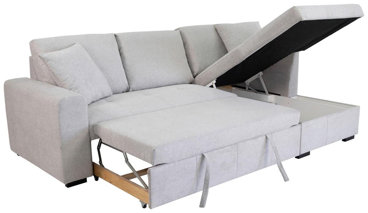 Ecksofa Lukas Silberfarben S: 239x158 Cm - Silberfarben, Trend, Textil (239/158cm)