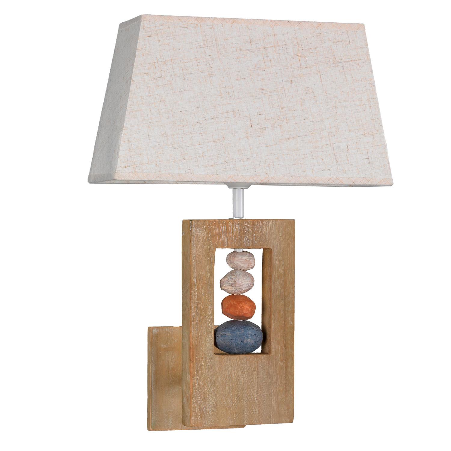 Wandleuchte 4849/Ap - Beige, Natur, Holz/Textil (30/48/18cm)