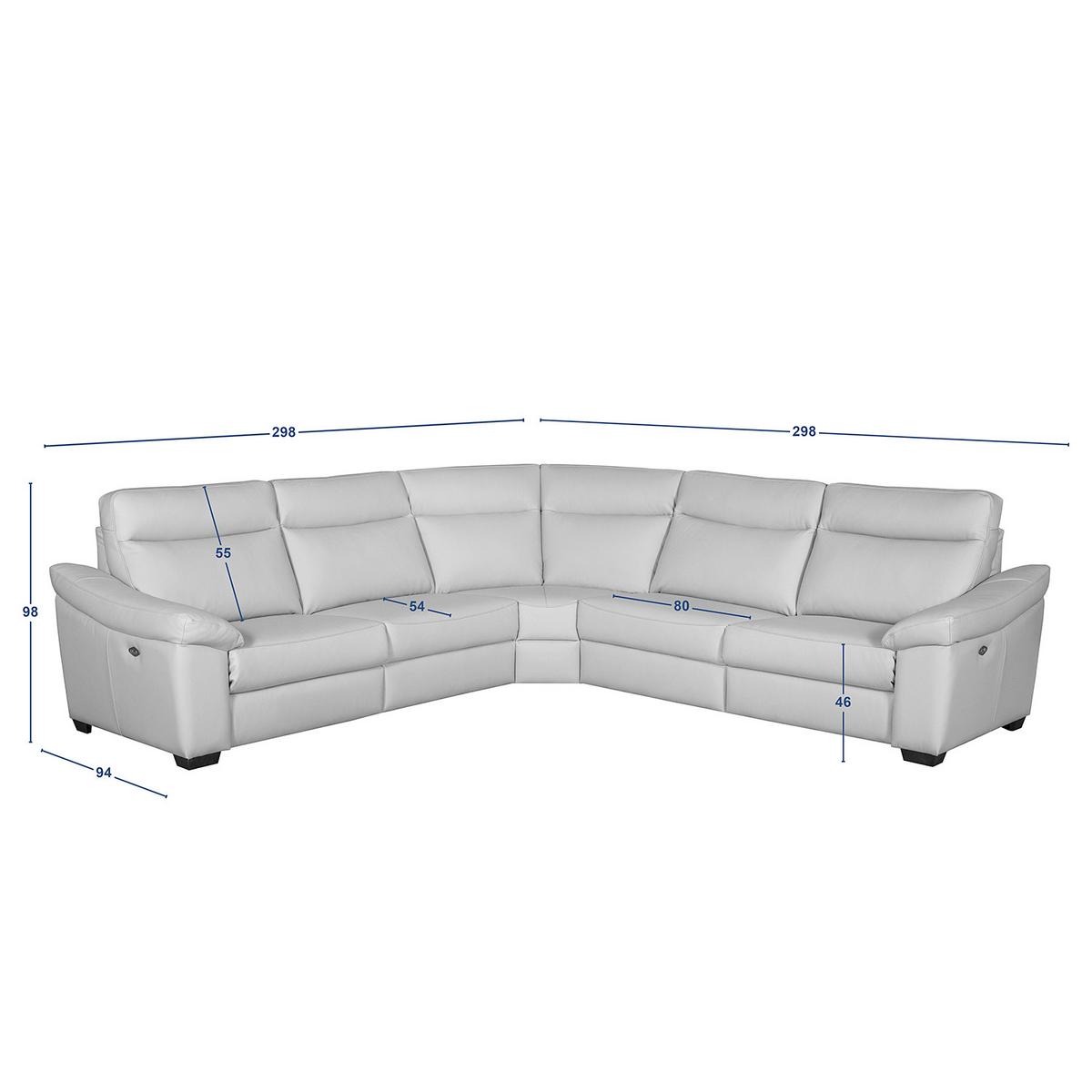 Ecksofa Dakar Grau B: 299x299 cm - Schwarz/Grau, Design, Leder (299/299cm) - Livetastic