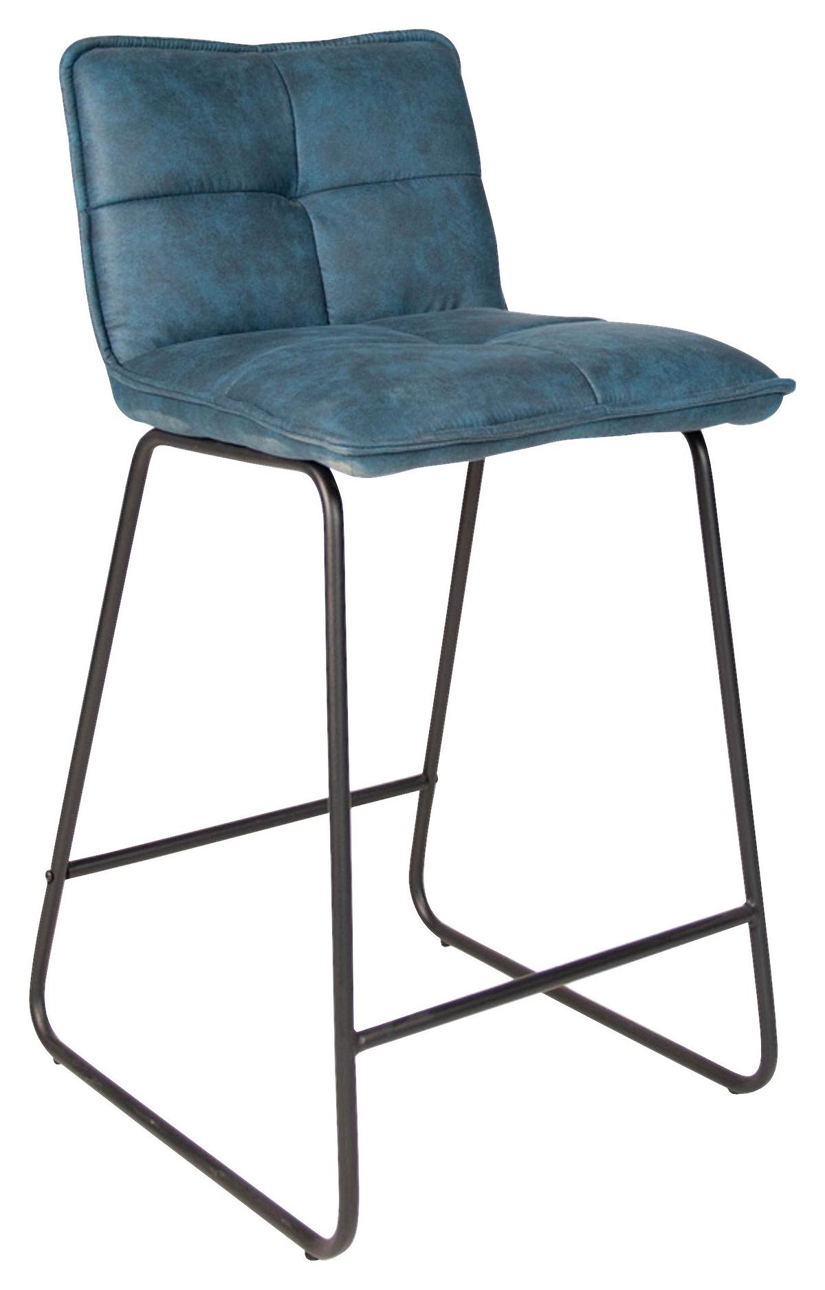 Barhocker-set Jeremy - Türkis/Schwarz, KONVENTIONELL, Textil/Metall (44/87/50cm) - MID.YOU