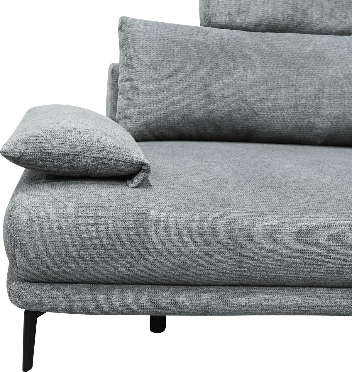 Ecksofa mit Bettkasten Lagacy 260x192 cm Webstoff Grau - Schwarz/Grau, Design, Textil (260/192cm) - MID.YOU
