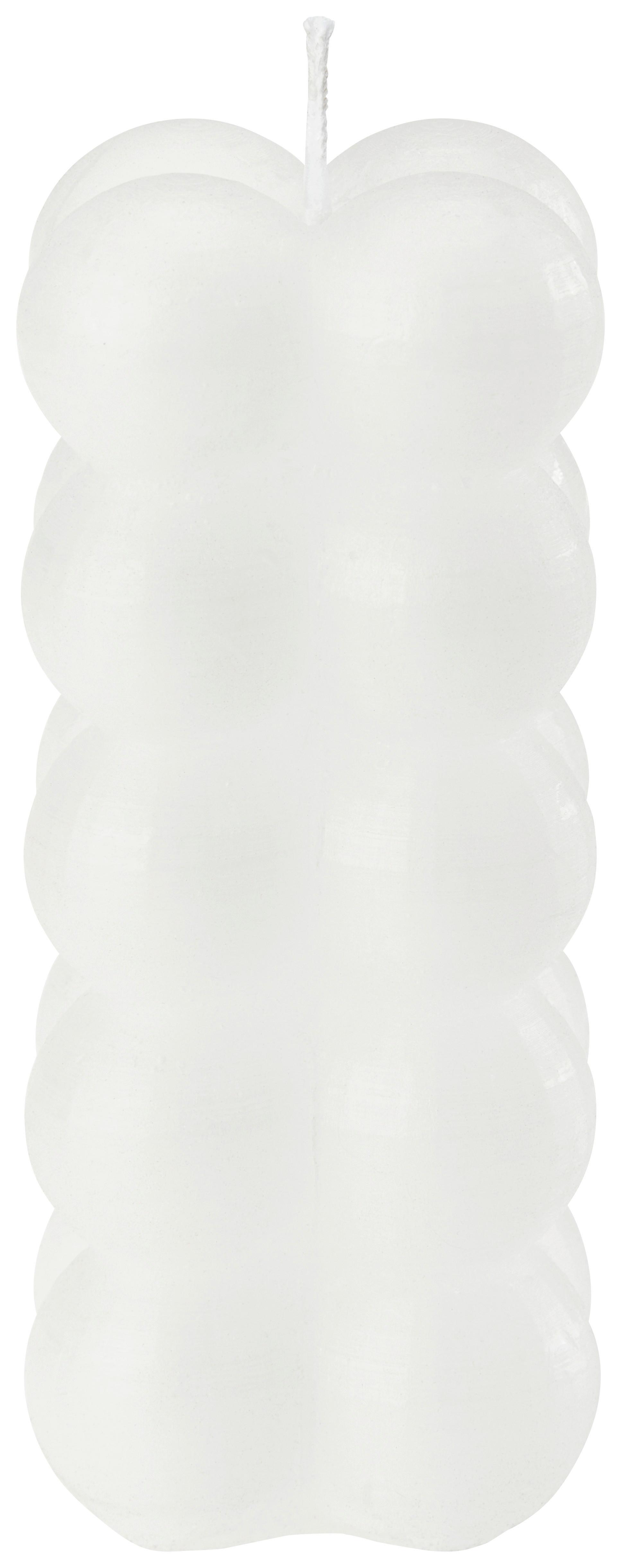 Stumpenkerze Rutlieb Weiß Dxh: 5,5x12 Cm - Weiß, MODERN, Naturmaterialien (5,5/12cm) - Luca Bessoni