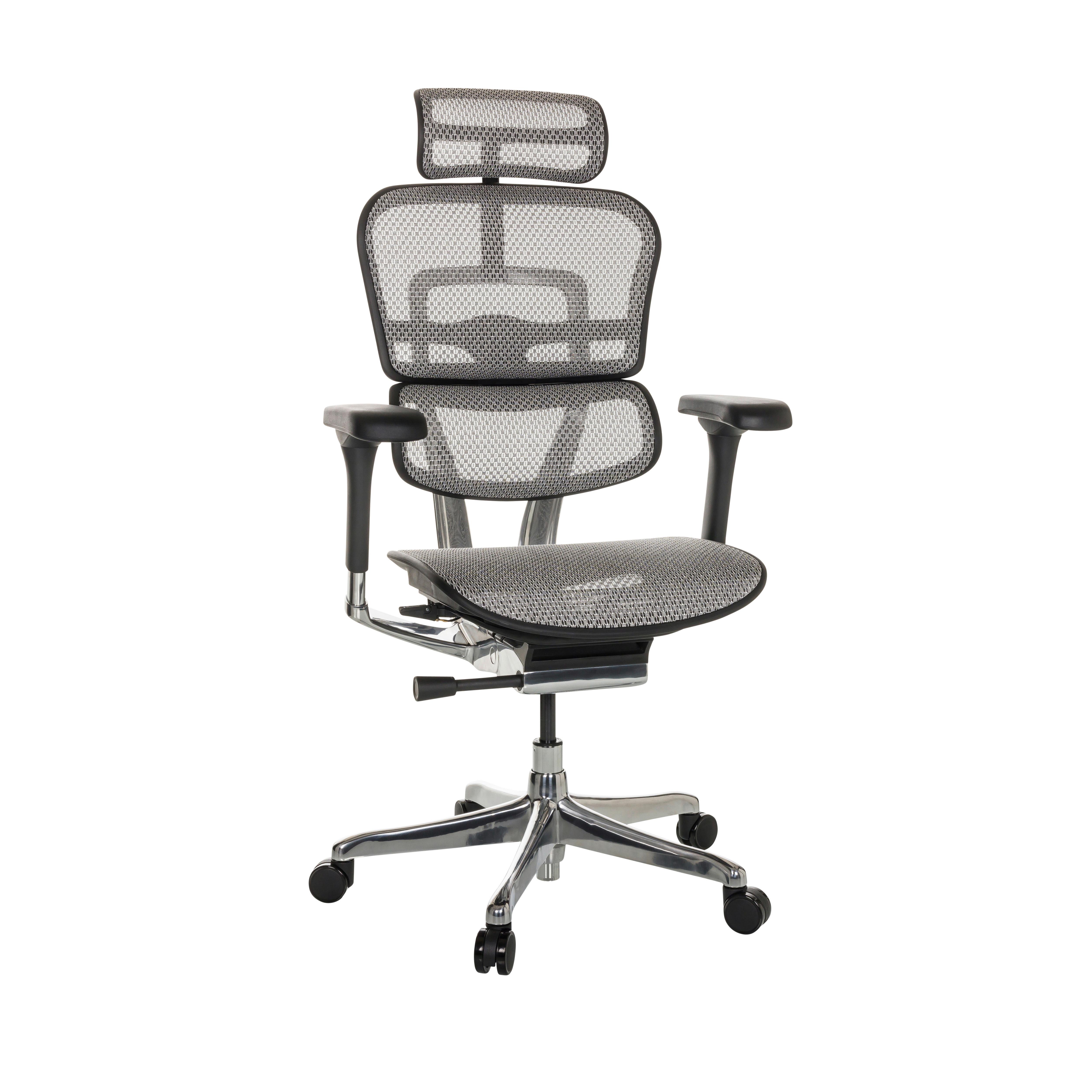 Drehstuhl Ergohuman I - Silberfarben/Hellgrau, Basics, Kunststoff/Textil (69/119-144/65cm) - MID.YOU